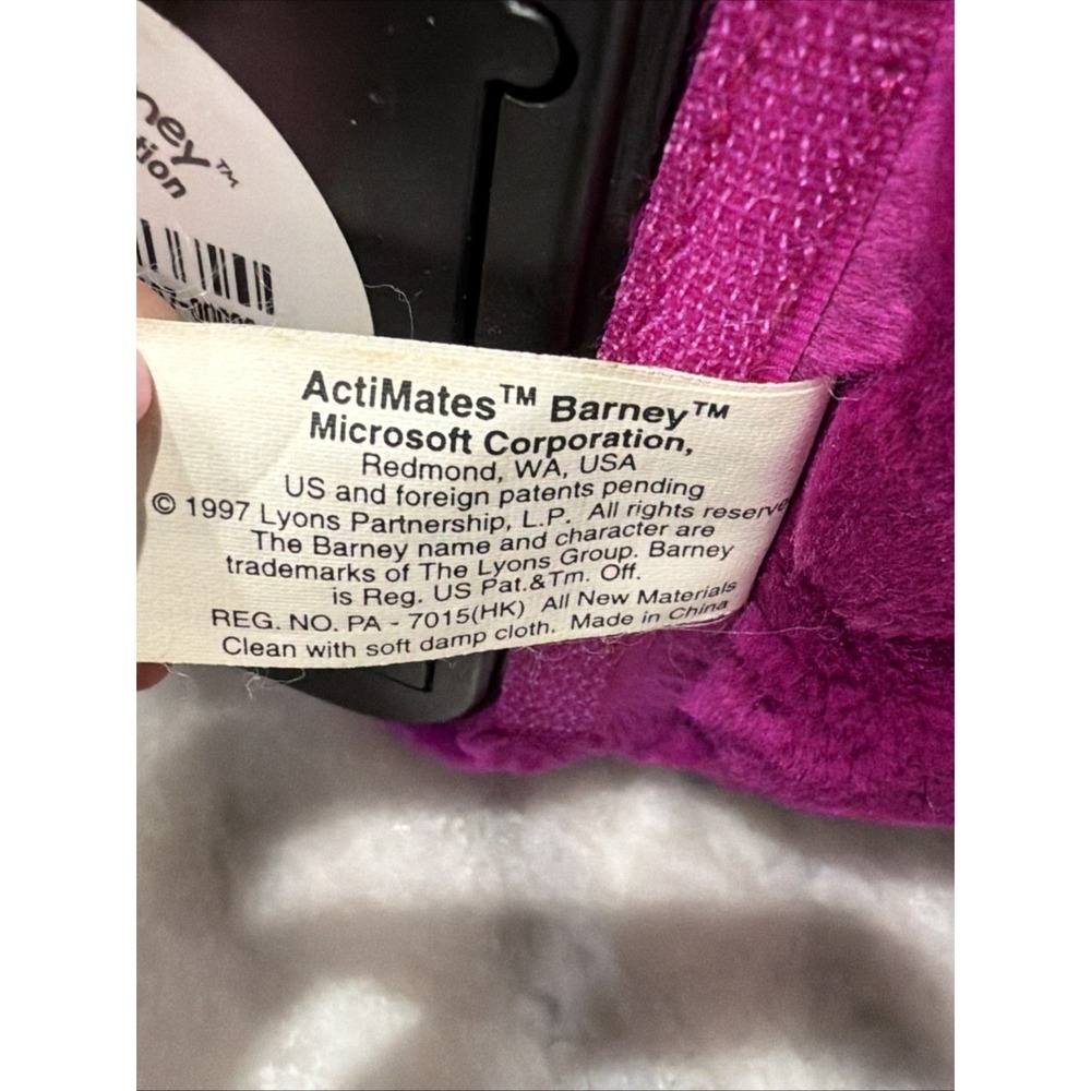 Vintage 1997 ActiMates Barney Plush Microsoft Talking Singing Interactive Tested - Picture 11 of 12